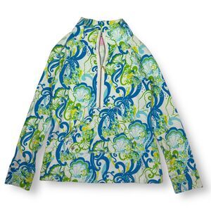 Lilly Pulitzer Crystal Coast Skipper Popover 1/2‎ Zip Sweatshirt Womens XS